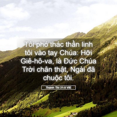 Picture 05 - Thánh Thi 31:5 VIE - Tôi phó thác thần linh tôi vào tay Chúa: - Bible Verse Picture
