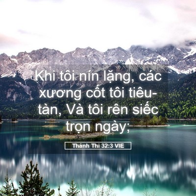 Picture 05 - Thánh Thi 32:3 VIE - Khi tôi nín lặng, các xương cốt tôi - Bible Verse Picture