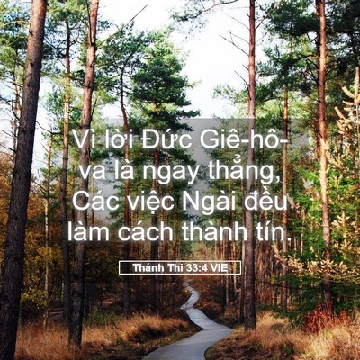 Picture 05 - Thánh Thi 33:4 VIE - Vì lời Đức Giê-hô-va là ngay thẳng, - Bible Verse Picture