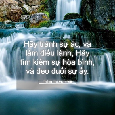 Picture 05 - Thánh Thi 34:14 VIE - Hãy tránh sự ác, và làm điều lành, - Bible Verse Picture