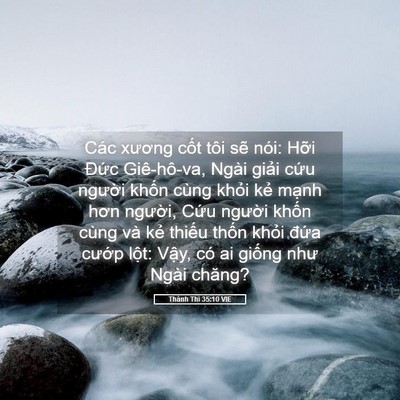 Picture 05 - Thánh Thi 35:10 VIE - Các xương cốt tôi sẽ nói: Hỡi Đức - Bible Verse Picture