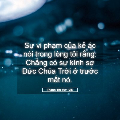 Picture 05 - Thánh Thi 36:1 VIE - Sự vi phạm của kẻ ác nói trong lòng - Bible Verse Picture