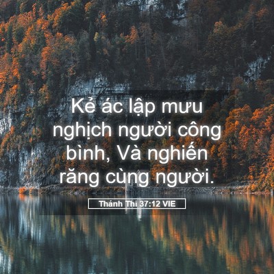 Picture 05 - Thánh Thi 37:12 VIE - Kẻ ác lập mưu nghịch người công - Bible Verse Picture