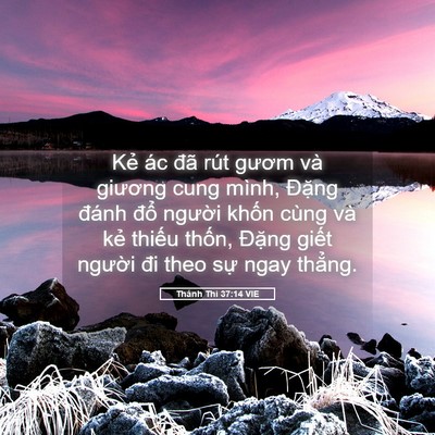Picture 05 - Thánh Thi 37:14 VIE - Kẻ ác đã rút gươm và giương cung - Bible Verse Picture