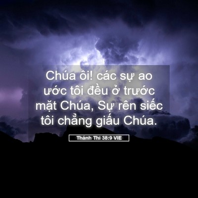 Picture 05 - Thánh Thi 38:9 VIE - Chúa ôi! các sự ao ước tôi đều ở - Bible Verse Picture