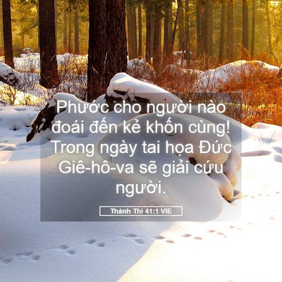 Picture 05 - Thánh Thi 41:1 VIE - Phước cho người nào đoái đến kẻ - Bible Verse Picture