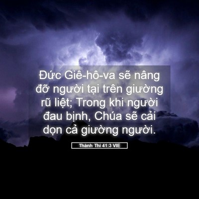 Picture 05 - Thánh Thi 41:3 VIE - Đức Giê-hô-va sẽ nâng đỡ người - Bible Verse Picture