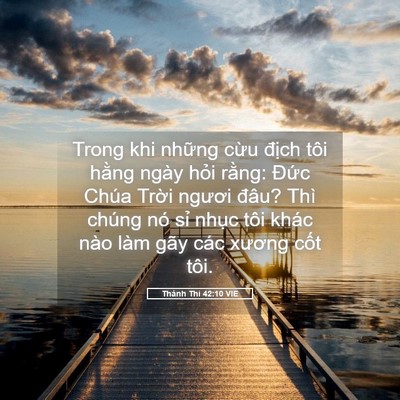 Picture 05 - Thánh Thi 42:10 VIE - Trong khi những cừu địch tôi hằng ngày - Bible Verse Picture