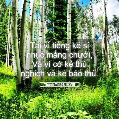 Picture 05 - Thánh Thi 44:16 VIE - Tại vì tiếng kẻ sỉ nhục mắng - Bible Verse Picture