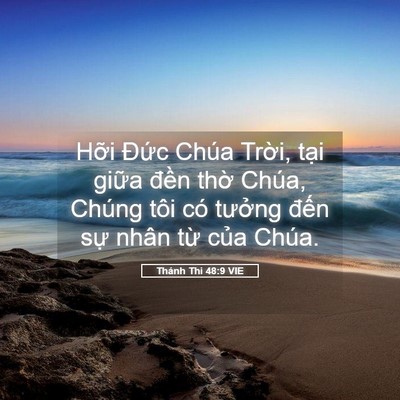 Picture 05 - Thánh Thi 48:9 VIE - Hỡi Đức Chúa Trời, tại giữa đền - Bible Verse Picture