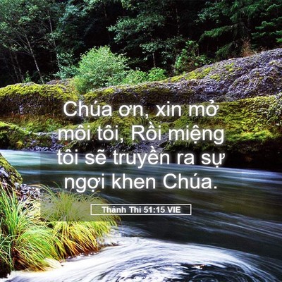Picture 05 - Thánh Thi 51:15 VIE - Chúa ơn, xin mở môi tôi, Rồi miệng tôi - Bible Verse Picture
