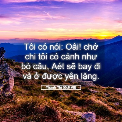 Picture 05 - Thánh Thi 55:6 VIE - Tôi có nói: Oâi! chớ chi tôi có cánh - Bible Verse Picture