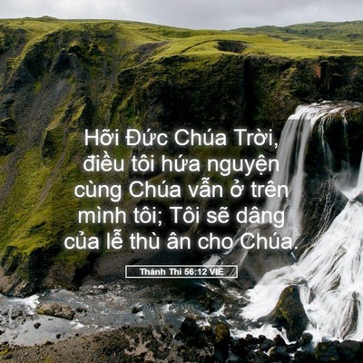 Picture 05 - Thánh Thi 56:12 VIE - Hỡi Đức Chúa Trời, điều tôi hứa - Bible Verse Picture