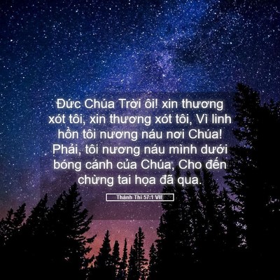Picture 05 - Thánh Thi 57:1 VIE - Đức Chúa Trời ôi! xin thương xót tôi, - Bible Verse Picture
