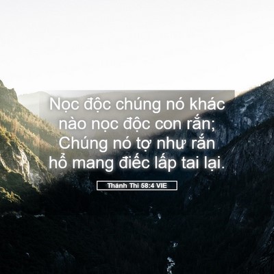 Picture 05 - Thánh Thi 58:4 VIE - Nọc độc chúng nó khác nào nọc độc - Bible Verse Picture
