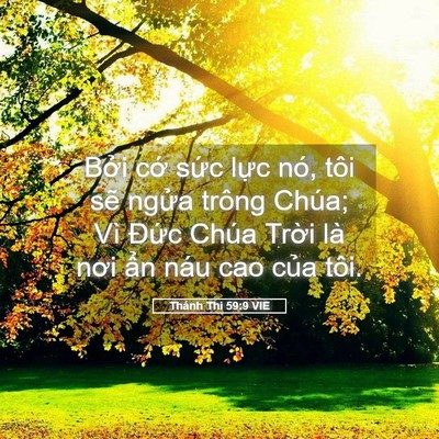 Picture 05 - Thánh Thi 59:9 VIE - Bởi cớ sức lực nó, tôi sẽ ngửa - Bible Verse Picture