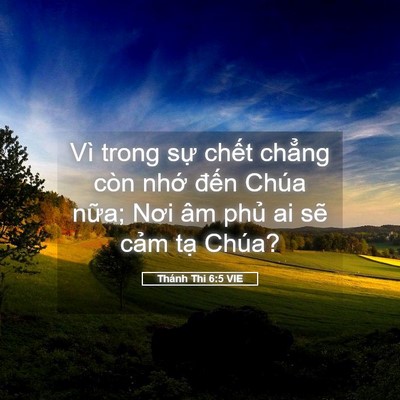 Picture 05 - Thánh Thi 6:5 VIE - Vì trong sự chết chẳng còn nhớ đến - Bible Verse Picture