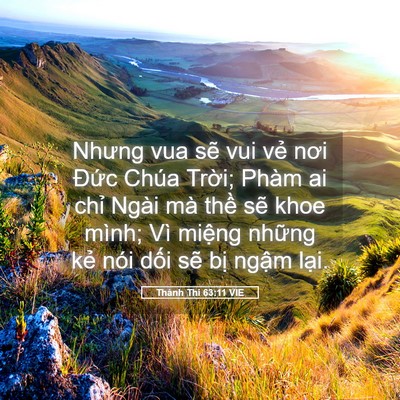 Picture 05 - Thánh Thi 63:11 VIE - Nhưng vua sẽ vui vẻ nơi Đức Chúa - Bible Verse Picture