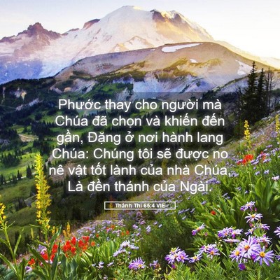 Picture 05 - Thánh Thi 65:4 VIE - Phước thay cho người mà Chúa đã chọn - Bible Verse Picture