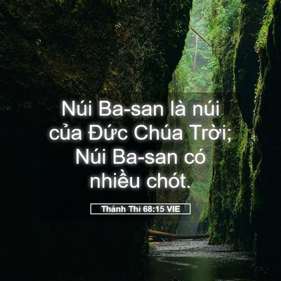 Picture 05 - Thánh Thi 68:15 VIE - Núi Ba-san là núi của Đức Chúa Trời; - Bible Verse Picture