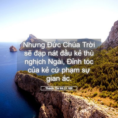 Picture 05 - Thánh Thi 68:21 VIE - Nhưng Đức Chúa Trời sẽ đạp nát - Bible Verse Picture