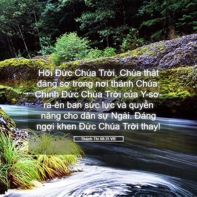 Picture 05 - Thánh Thi 68:35 VIE - Hỡi Đức Chúa Trời, Chúa thật đáng - Bible Verse Picture