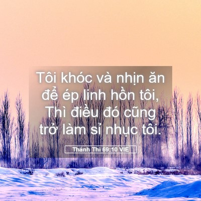 Picture 05 - Thánh Thi 69:10 VIE - Tôi khóc và nhịn ăn để ép linh hồn - Bible Verse Picture