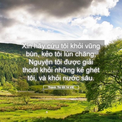 Picture 05 - Thánh Thi 69:14 VIE - Xin hãy cứu tôi khỏi vũng bùn, kẻo tôi - Bible Verse Picture