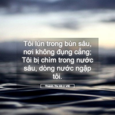 Picture 05 - Thánh Thi 69:2 VIE - Tôi lún trong bùn sâu, nơi không đụng - Bible Verse Picture