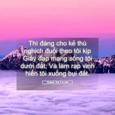 Picture 05 - Thánh Thi 7:5 VIE - Thì đáng cho kẻ thù nghịch đuổi theo - Bible Verse Picture