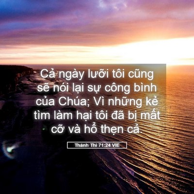 Picture 05 - Thánh Thi 71:24 VIE - Cả ngày lưỡi tôi cũng sẽ nói lại - Bible Verse Picture