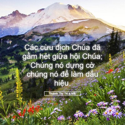 Picture 05 - Thánh Thi 74:4 VIE - Các cừu địch Chúa đã gầm hét giữa - Bible Verse Picture