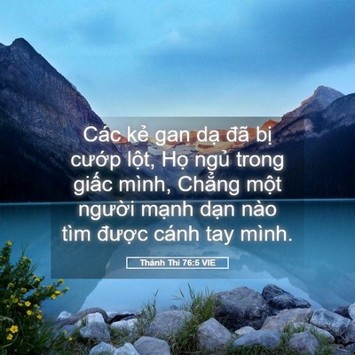 Picture 05 - Thánh Thi 76:5 VIE - Các kẻ gan dạ đã bị cướp lột, Họ - Bible Verse Picture
