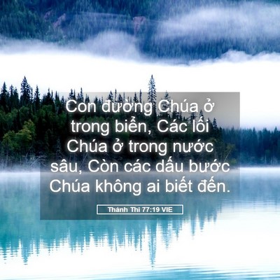 Picture 05 - Thánh Thi 77:19 VIE - Con đường Chúa ở trong biển, Các lối - Bible Verse Picture