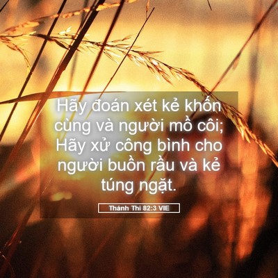 Picture 05 - Thánh Thi 82:3 VIE - Hãy đoán xét kẻ khốn cùng và người - Bible Verse Picture