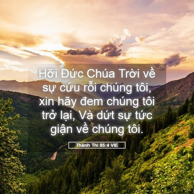 Picture 05 - Thánh Thi 85:4 VIE - Hỡi Đức Chúa Trời về sự cứu rỗi - Bible Verse Picture