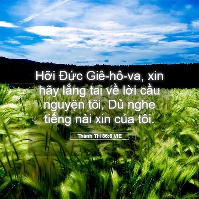 Picture 05 - Thánh Thi 86:6 VIE - Hỡi Đức Giê-hô-va, xin hãy lắng tai - Bible Verse Picture