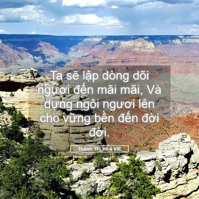 Picture 05 - Thánh Thi 89:4 VIE - Ta sẽ lập dòng dõi ngươi đến mãi - Bible Verse Picture