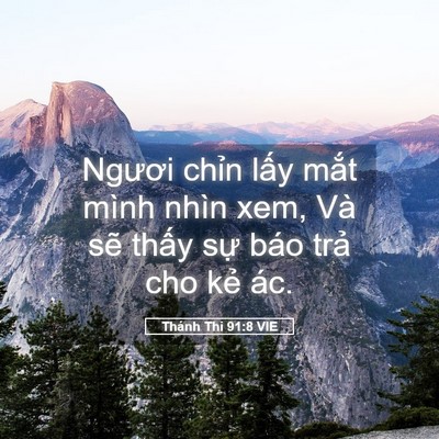 Picture 05 - Thánh Thi 91:8 VIE - Ngươi chỉn lấy mắt mình nhìn xem, Và - Bible Verse Picture