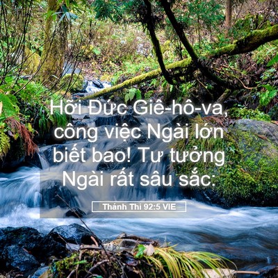 Picture 05 - Thánh Thi 92:5 VIE - Hỡi Đức Giê-hô-va, công việc Ngài - Bible Verse Picture