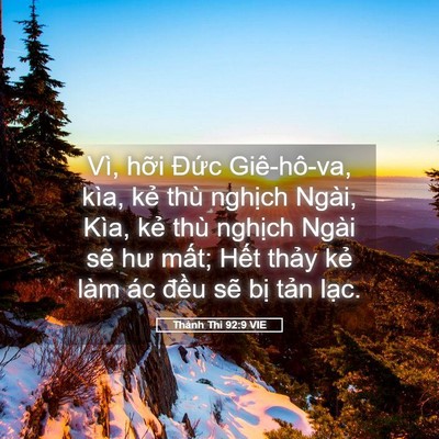 Picture 05 - Thánh Thi 92:9 VIE - Vì, hỡi Đức Giê-hô-va, kìa, kẻ thù - Bible Verse Picture