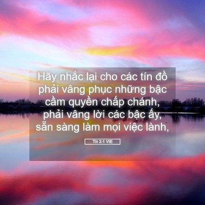 Picture 05 - Tít 3:1 VIE - Hãy nhắc lại cho các tín đồ phải - Bible Verse Picture