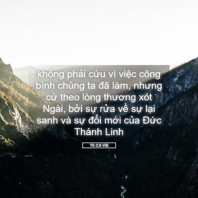 Picture 05 - Tít 3:5 VIE - không phải cứu vì việc công bình chúng - Bible Verse Picture