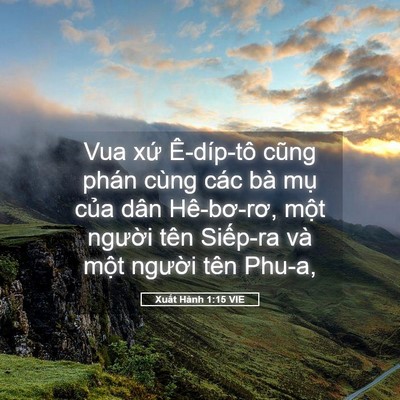 Picture 05 - Xuất Hành 1:15 VIE - Vua xứ Ê-díp-tô cũng phán cùng các bà - Bible Verse Picture