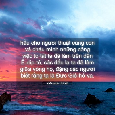 Picture 05 - Xuất Hành 10:2 VIE - hầu cho ngươi thuật cùng con và cháu - Bible Verse Picture