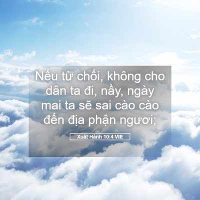 Picture 05 - Xuất Hành 10:4 VIE - Nếu từ chối, không cho dân ta đi, nầy, - Bible Verse Picture