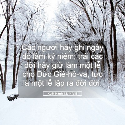 Picture 05 - Xuất Hành 12:14 VIE - Các ngươi hãy ghi ngày đó làm kỷ - Bible Verse Picture