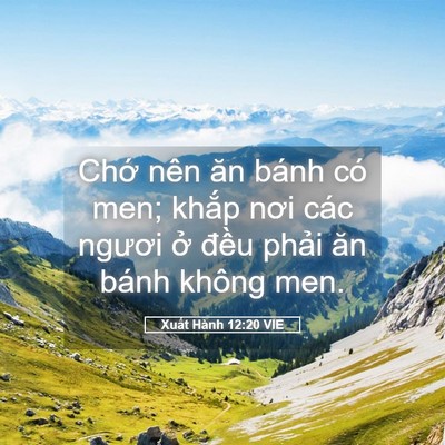 Picture 05 - Xuất Hành 12:20 VIE - Chớ nên ăn bánh có men; khắp nơi các - Bible Verse Picture