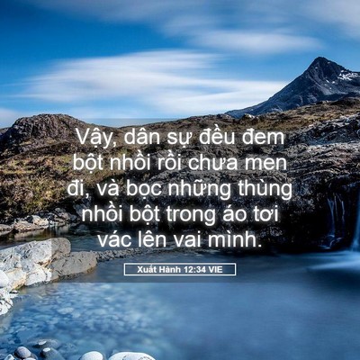 Picture 05 - Xuất Hành 12:34 VIE - Vậy, dân sự đều đem bột nhồi rồi - Bible Verse Picture