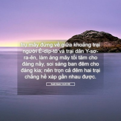 Picture 05 - Xuất Hành 14:20 VIE - trụ mây đứng về giữa khoảng trại - Bible Verse Picture